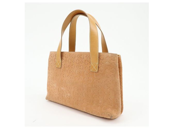 Céline CELINE C Macadam Suede Leather Hand Bag Tote Bag Orange Beige - vista 3