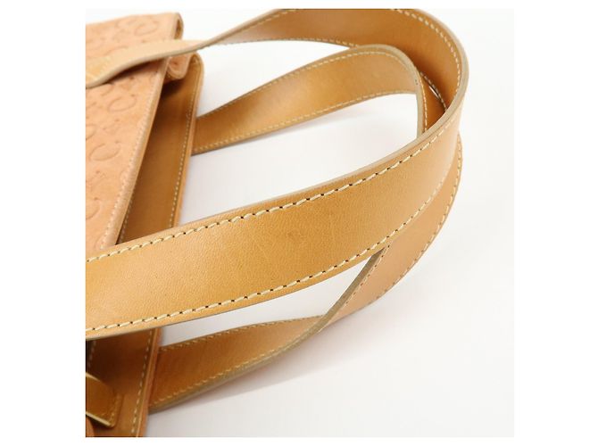 Céline CELINE C Macadam Suede Leather Hand Bag Tote Bag Orange Beige - vista 8