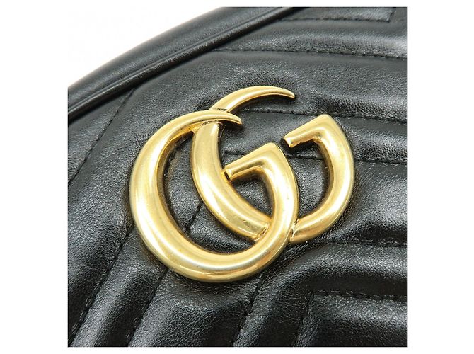 Borsa a spalla e tracolla GUCCI GG Marmont in pelle Nero 447632 - vista 17