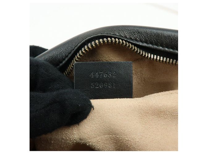 Borsa a spalla e tracolla GUCCI GG Marmont in pelle Nero 447632 - vista 23