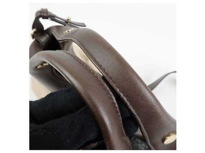 Bulgari Borsa 2Way BVLGARI Chandra in tela e pelle Borsa a mano e a tracolla Ivory Brown - vista 10