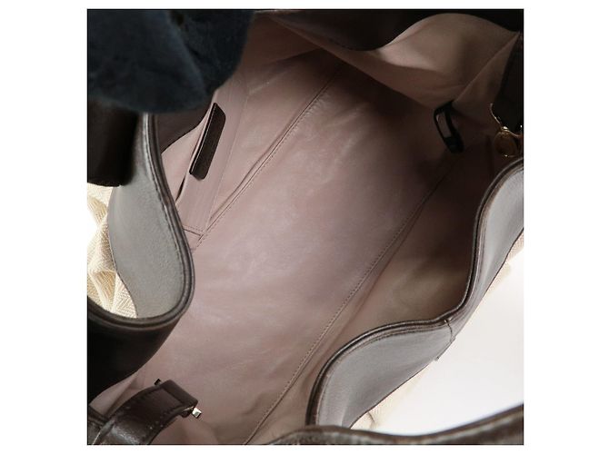 Bulgari Borsa 2Way BVLGARI Chandra in tela e pelle Borsa a mano e a tracolla Ivory Brown - vista 20