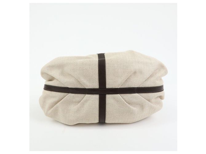 Bulgari Borsa 2Way BVLGARI Chandra in tela e pelle Borsa a mano e a tracolla Ivory Brown - vista 5