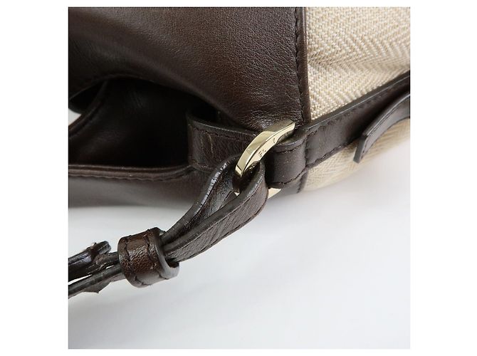 Bulgari Borsa 2Way BVLGARI Chandra in tela e pelle Borsa a mano e a tracolla Ivory Brown - vista 8