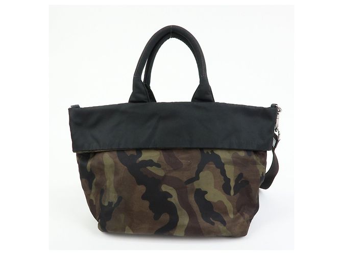 Borsa Reversibile 2Way PRADA Logo Triangle Borsa a Mano e a Spalla Khaki BN1959 - vista 2