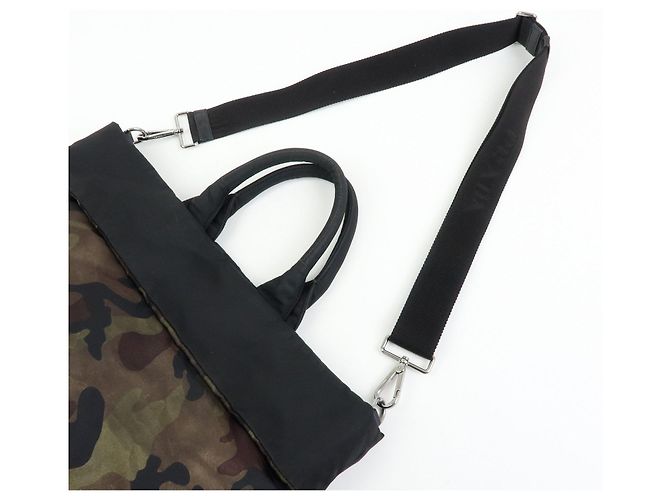 Borsa Reversibile 2Way PRADA Logo Triangle Borsa a Mano e a Spalla Khaki BN1959 - vista 6