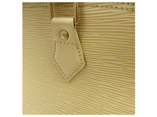 Borsa a mano Louis Vuitton Epi Alma in pelle Vanilla Light Yellow M5214A - vista 11