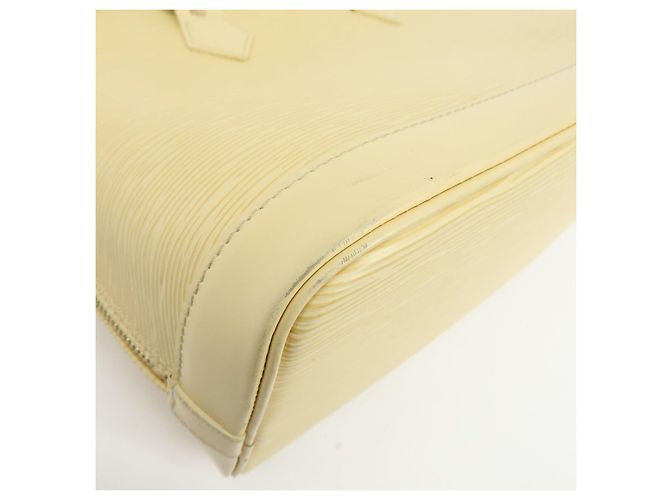 Borsa a mano Louis Vuitton Epi Alma in pelle Vanilla Light Yellow M5214A - vista 13