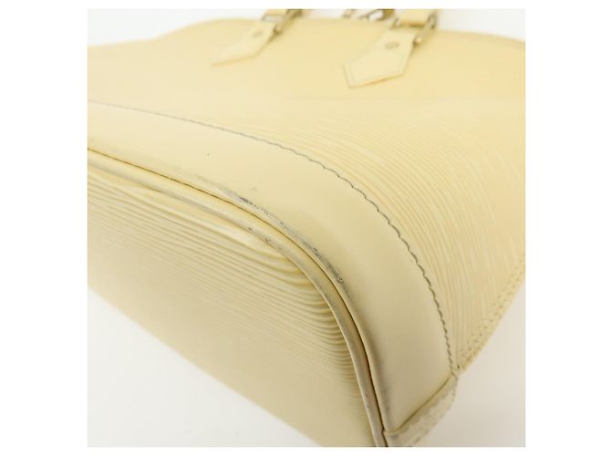 Borsa a mano Louis Vuitton Epi Alma in pelle Vanilla Light Yellow M5214A - vista 14