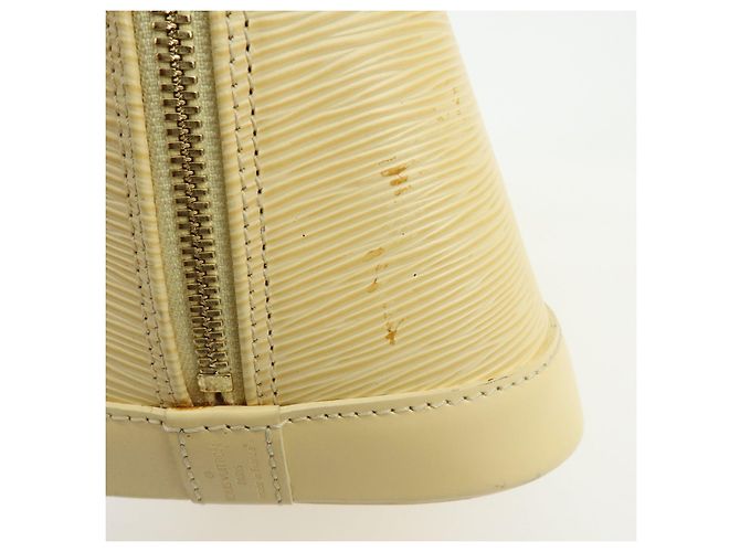Borsa a mano Louis Vuitton Epi Alma in pelle Vanilla Light Yellow M5214A - vista 17