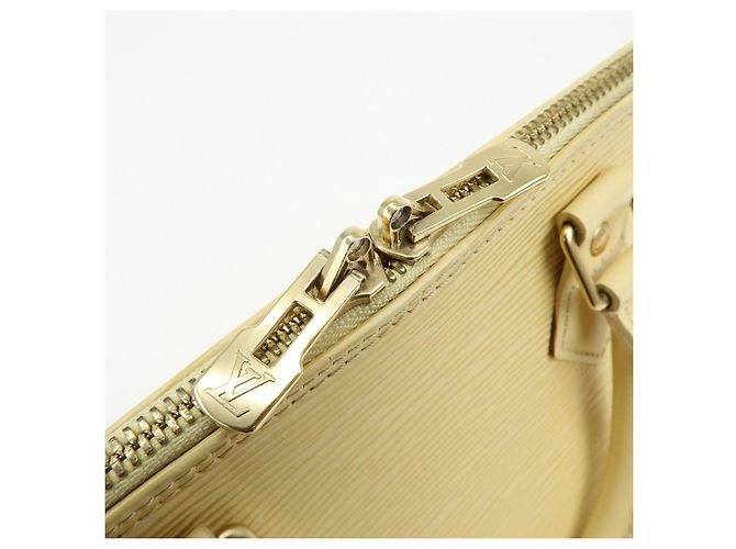 Borsa a mano Louis Vuitton Epi Alma in pelle Vanilla Light Yellow M5214A - vista 18