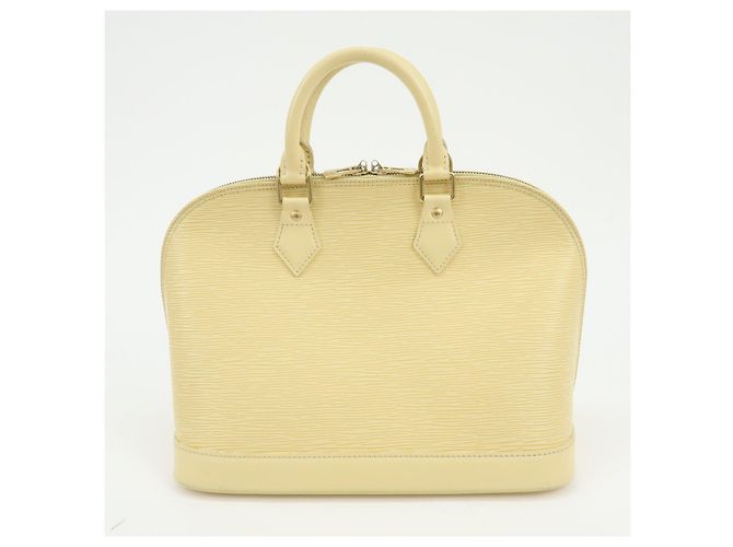 Borsa a mano Louis Vuitton Epi Alma in pelle Vanilla Light Yellow M5214A - vista 2
