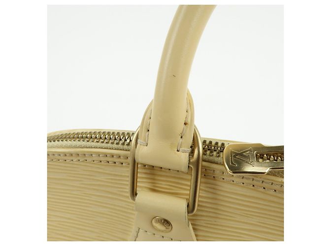 Borsa a mano Louis Vuitton Epi Alma in pelle Vanilla Light Yellow M5214A - vista 7