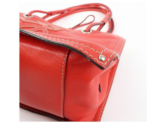 LOEWE Borsa Tote Anagram in pelle Borsa a mano Borsa a tracolla Rossa - vista 12