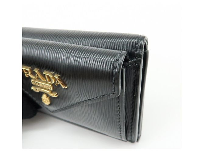Cartera compacta tríptico PRADA Vitello Move de piel Negra 1MH021 - vista 10