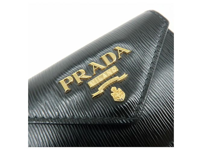 Cartera compacta tríptico PRADA Vitello Move de piel Negra 1MH021 - vista 14