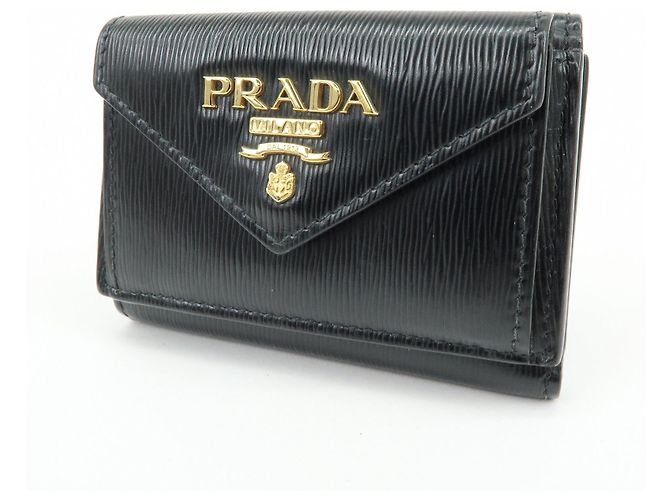 Cartera compacta tríptico PRADA Vitello Move de piel Negra 1MH021 - vista 3