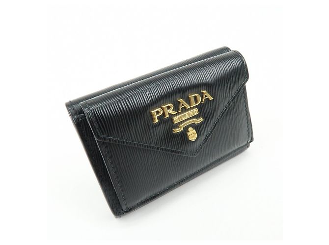 Cartera compacta tríptico PRADA Vitello Move de piel Negra 1MH021 - vista 4