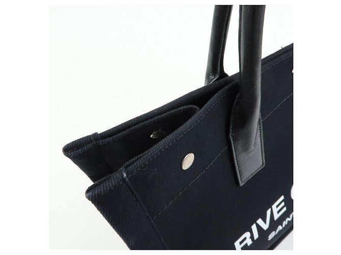 Autre Marque SAINT LAURENT PARIS Borsa Tote Rive Gauche in tela e pelle Nera 632539 - vista 17