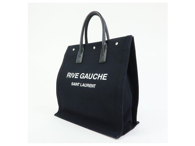 Autre Marque SAINT LAURENT PARIS Borsa Tote Rive Gauche in tela e pelle Nera 632539 - vista 3