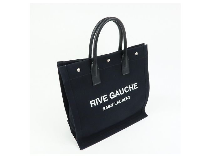 Autre Marque SAINT LAURENT PARIS Borsa Tote Rive Gauche in tela e pelle Nera 632539 - vista 4