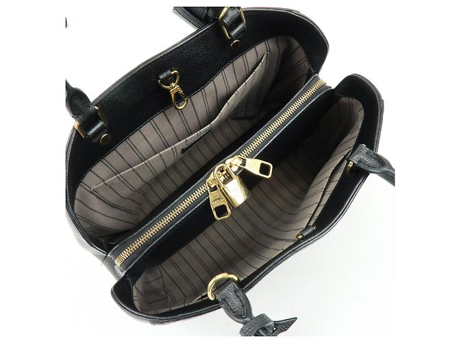 Louis Vuitton Monogram Empreinte Montaigne MM 2Way Hand Bag Noir M41048 - vista 18