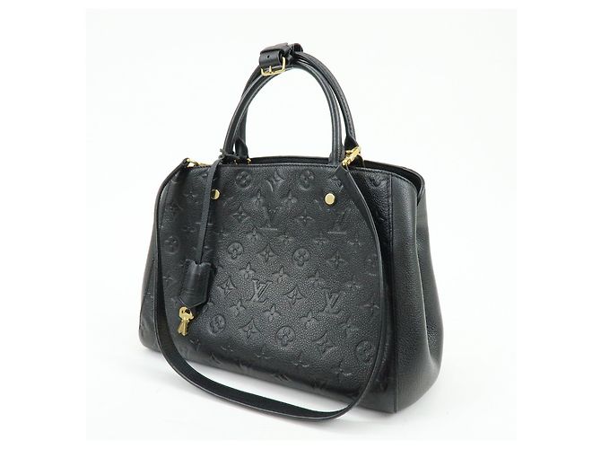 Louis Vuitton Monogram Empreinte Montaigne MM 2Way Hand Bag Noir M41048 - vista 3