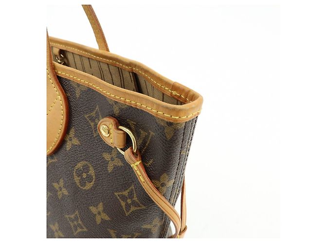 Borsa a Mano Louis Vuitton Monogram Neverfull PM Marrone M40155 - vista 13