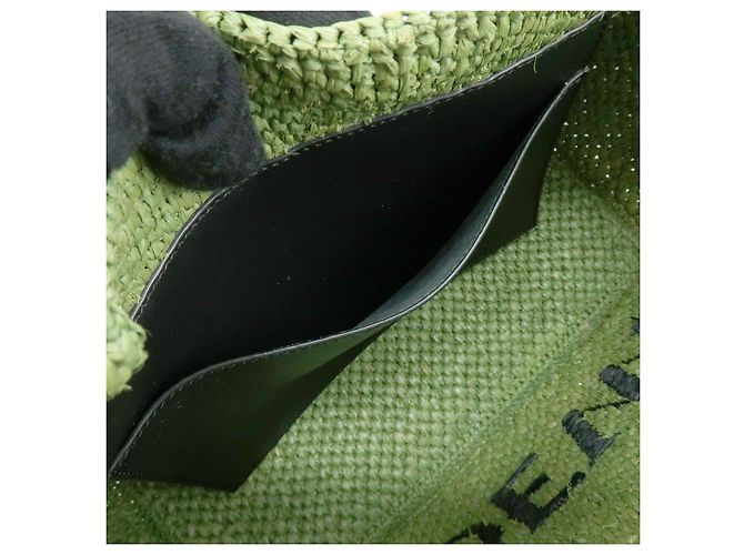 LOEWE Font Tote Raffia Leather 2Way Bag Borsa Tote Borsa a Tracolla Verde - vista 19