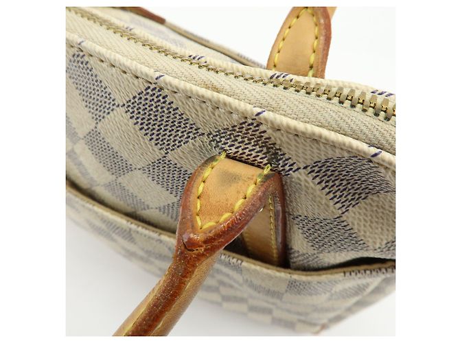 Borsa a Tracolla Louis Vuitton Damier Azur Canvas Figheri PM N41176 - vista 12