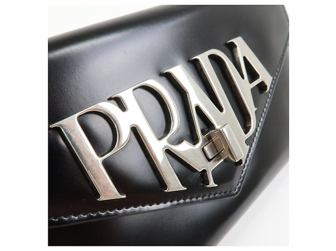 Cartera Larga Clutch con Cadena de Piel Spazzolato PRADA Negra 1MF175 - vista 12