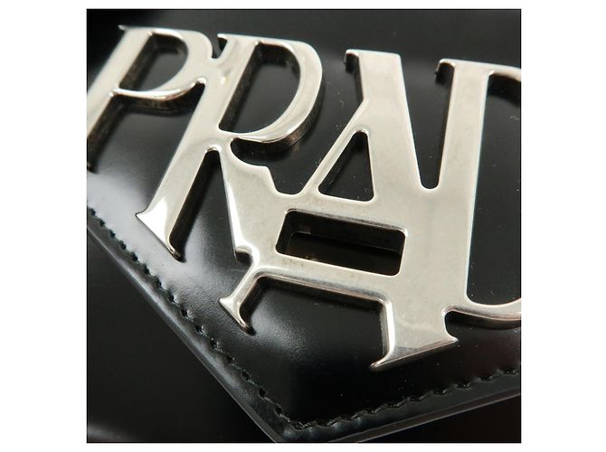 Cartera Larga Clutch con Cadena de Piel Spazzolato PRADA Negra 1MF175 - vista 16