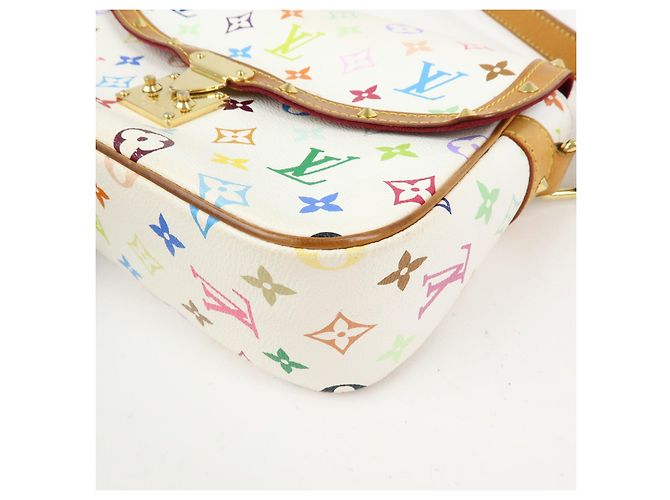Borsa a spalla Louis Vuitton Monogram Multicolor Sologne Blanc M92661 - vista 13