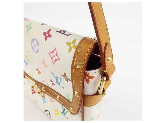 Borsa a spalla Louis Vuitton Monogram Multicolor Sologne Blanc M92661 - vista 15