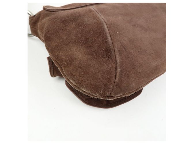 Autre Marque SAINT LAURENT PARIS YSL Borsa a tracolla Naja Flower in camoscio Marrone - vista 13