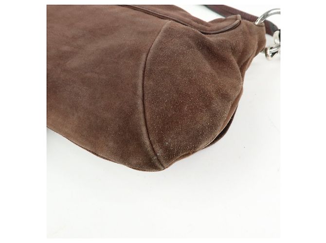 Autre Marque SAINT LAURENT PARIS YSL Borsa a tracolla Naja Flower in camoscio Marrone - vista 14