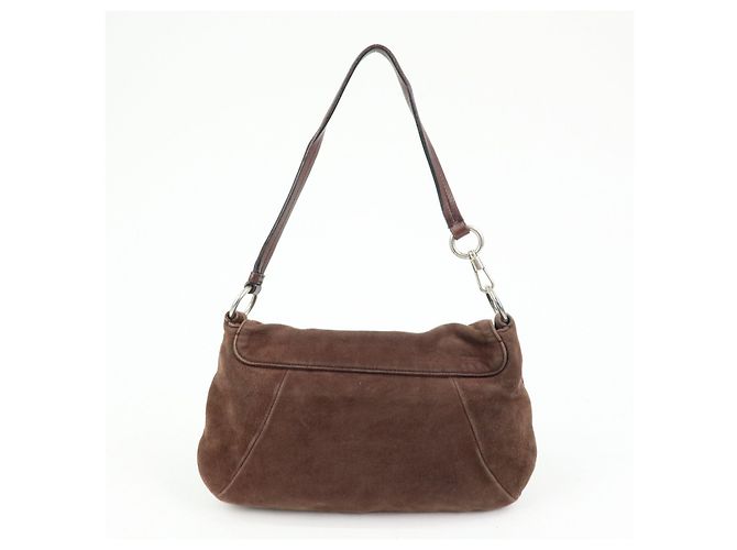 Autre Marque SAINT LAURENT PARIS YSL Borsa a tracolla Naja Flower in camoscio Marrone - vista 2