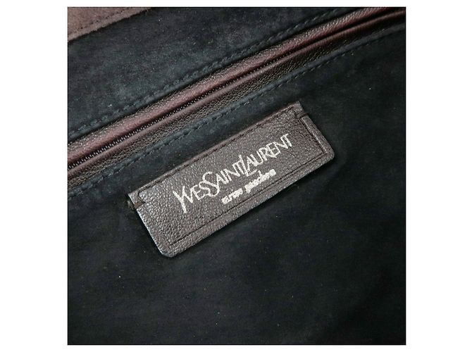 Autre Marque SAINT LAURENT PARIS YSL Borsa a tracolla Naja Flower in camoscio Marrone - vista 23