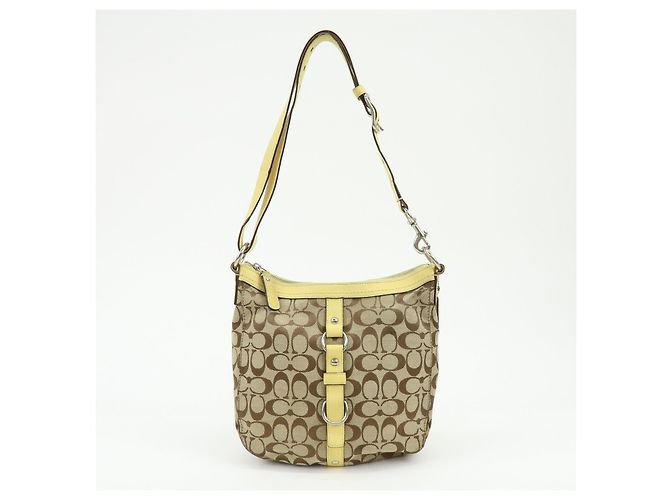 COACH Lotto di 2 borse a tracolla Signature Canvas Leather Beige Rosa - vista 3