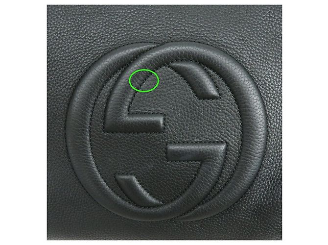 Borsa a mano e a tracolla 2Way GUCCI SOHO Interlocking G in pelle Nera 536194 - vista 16