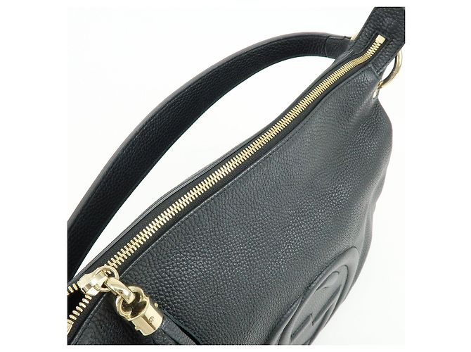 Borsa a mano e a tracolla 2Way GUCCI SOHO Interlocking G in pelle Nera 536194 - vista 18