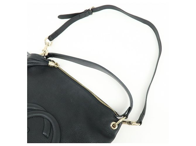 Borsa a mano e a tracolla 2Way GUCCI SOHO Interlocking G in pelle Nera 536194 - vista 6