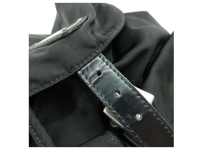 Zaino PRADA in nylon e pelle con logo Triangle Nero - vista 18