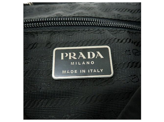 Zaino PRADA in nylon e pelle con logo Triangle Nero - vista 23