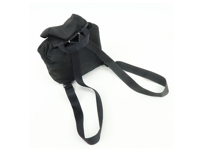 Zaino PRADA in nylon e pelle con logo Triangle Nero - vista 6