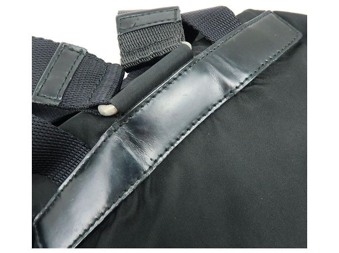 Zaino PRADA in nylon e pelle con logo Triangle Nero - vista 7