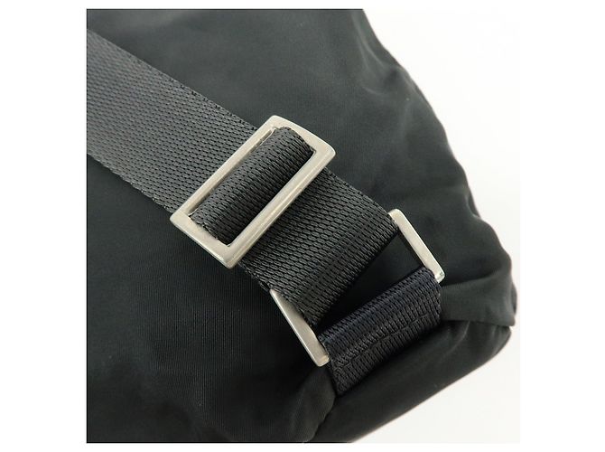 Zaino PRADA in nylon e pelle con logo Triangle Nero - vista 9