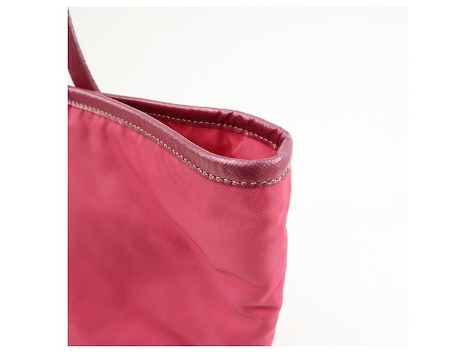 Borsa Tote e Borsa a Tracolla PRADA in Nylon e Pelle Saffiano con Logo Rosa - vista 14