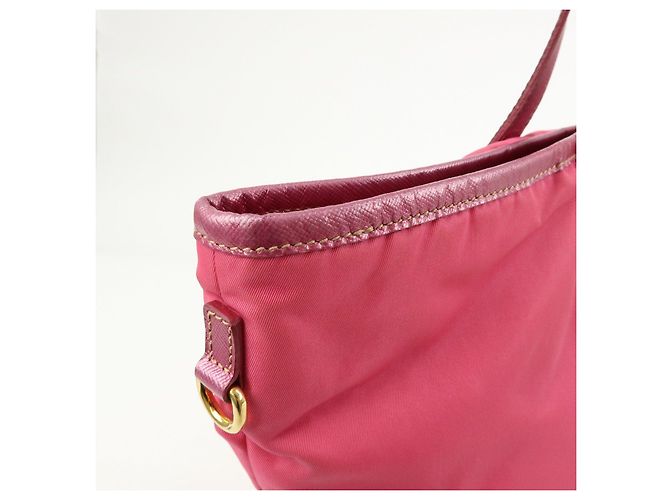 Borsa Tote e Borsa a Tracolla PRADA in Nylon e Pelle Saffiano con Logo Rosa - vista 15