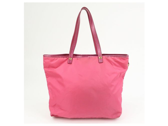 Borsa Tote e Borsa a Tracolla PRADA in Nylon e Pelle Saffiano con Logo Rosa - vista 2